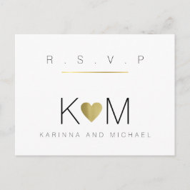 Cartão Postal De Convite rsvp de casamento limpo e limpo