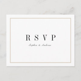 Cartão Postal De Convite RSVP de casamento minimalista sofisticado