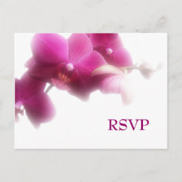 Cartão Postal De Convite RSVP de Casamento Orquídeo Rosa