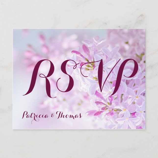 Cartão Postal De Convite RSVP de Casamento personalizável (Frente)
