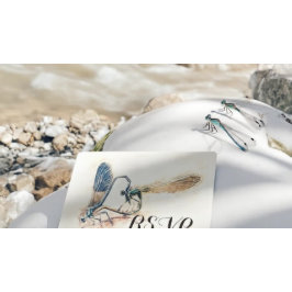 Cartão Postal De Convite RSVP de Casamento Resposta Dragonfly Mating Love H