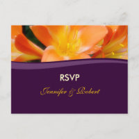 RSVP de Casamento Roxo e Laranja