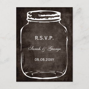 Cartão Postal De Convite rsvp de casamento rsason jar