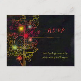Cartão Postal De Convite RSVP de Casamento Russo das Árvores Inspiracionais