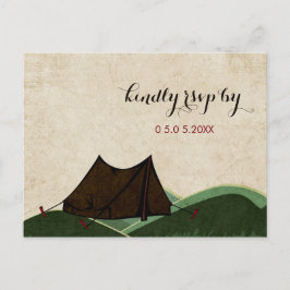 Cartão Postal De Convite RSVP de Casamento Rustic Camping