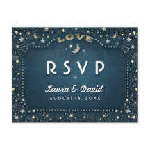 RSVP de Correspondência Dourada e Branca de Lua e