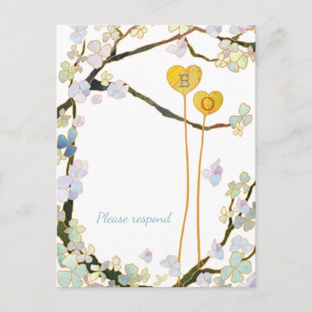 Cartão Postal De Convite RSVP de Escolha de Refeição de Casamento Externo (Frente)