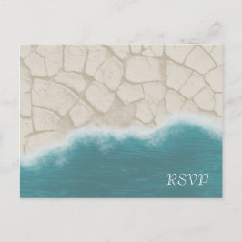 Cartão Postal De Convite RSVP de Praia Realista: Frente e Trás
