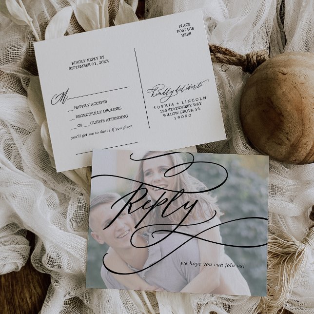 Cartão Postal De Convite RSVP de Solicitação de Música Fotográfica para Cal (Criador carregado)