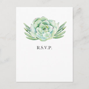 Cartão Postal De Convite rsvp do casamento do succulent da aguarela