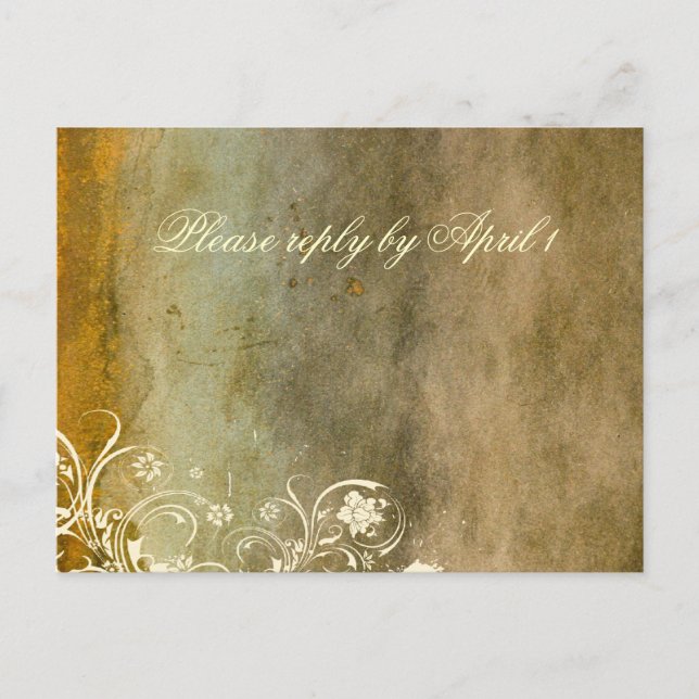 Cartão Postal De Convite RSVP Dourado de Decadência Urbana (Frente)