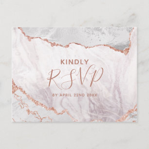 Cartão Postal De Convite RSVP Escolha de Refeição para Casamento em Ágata D