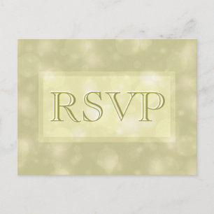Cartão Postal De Convite RSVP - Luzes Douradas Elegantes
