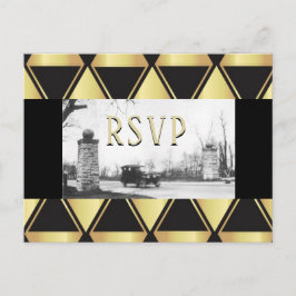 Cartão Postal De Convite RSVP Roaring Twenties Art Deco