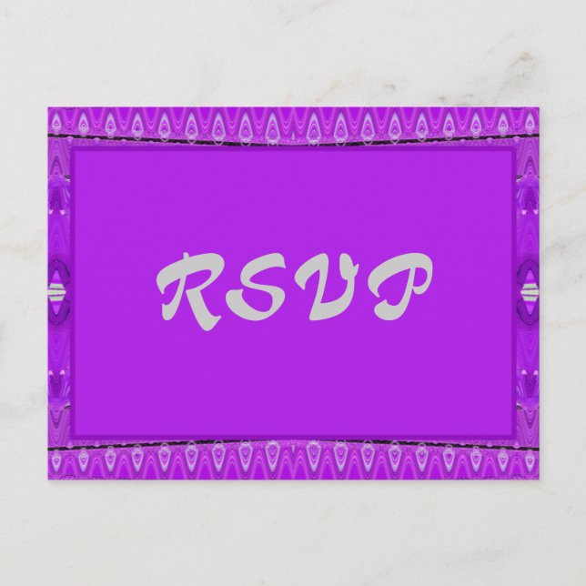 Cartão Postal De Convite RSVP roxo brilhante (Frente)