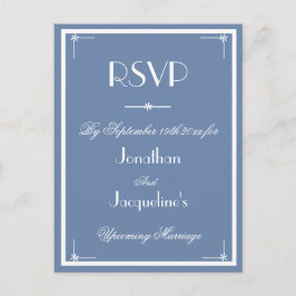 Cartão Postal De Convite RSVP Rustic Dusty Blue Wedal Meal Choice RSVP