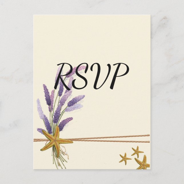 Cartão Postal De Convite RSVP Simples de Peixe-Estrelo bonito (Frente)