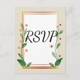 Cartão Postal De Convite rsvp sofisticado e clássico
