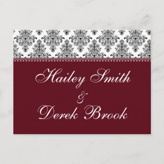 Cartão Postal De Convite RSVP - Vinho