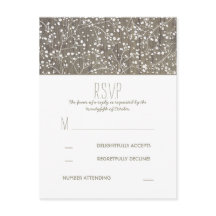 Rustic Baby's Breath Country Wedding RSVP