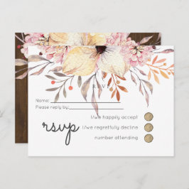 Cartão Postal De Convite Rustic Blush Floral Sage Weding RSVP