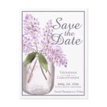 Rustic Dusty Roxo Lilacs Casamento Salve a Data