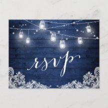 Rustic Midnight Blue Mason Jar Lights RSVP de Casa