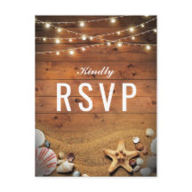 Rustic Starfish Beach Luz Casamento Tropical RSVP
