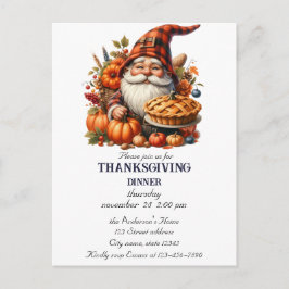 Cartão Postal De Convite Rustic Thankanding Pumpkin Watercolor Autumn