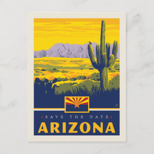 Cartão Postal De Convite Salvar a arizona da data  