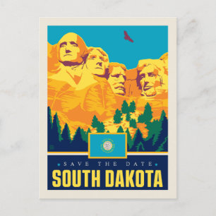 Cartão Postal De Convite Salvar a data   South Dakota