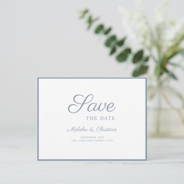 Cartão-Postal De Convite Salve A Data. (Em pé/Frente)