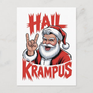 Cartão Postal De Convite Salve Krampus Diabo Chifre Krampus Rock