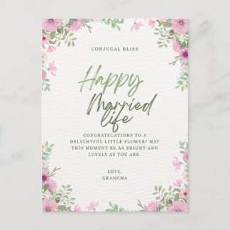 Cartão Postal De Convite Saudação de casamento