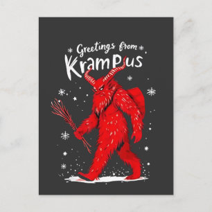 Cartão Postal De Convite Saudação do Krampus Natal 