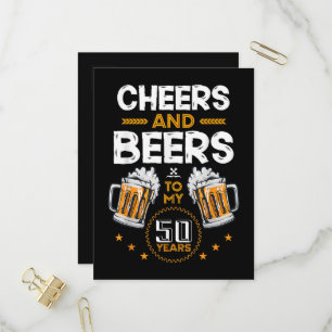 Cartão Postal De Convite Saudações e Cervejas Pelos Meus 50 Anos