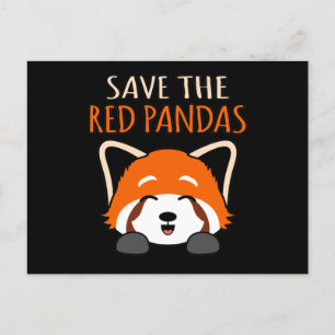 Cartão Postal De Convite Save The Red Pandas Cute Pet Animal Panda Lover Gr