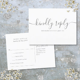 Cartão Postal De Convite Script de assinatura simples e elegante para RSVP