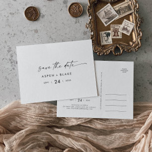 Cartão Postal De Convite Script Moderno Horizontal Salvar o Cartão-Postal d