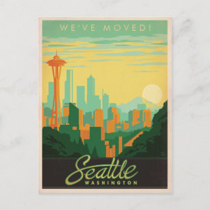 Cartão Postal De Convite Seattle, WA   Nós nos movemos
