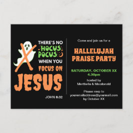 Cartão Postal De Convite SEM HOCUS POCUS Halloween Cristão