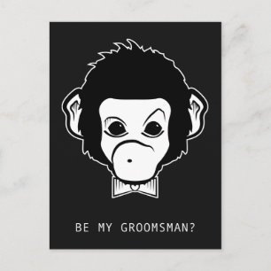 Cartão Postal De Convite será meu padrinho de casamento? senhor macaco?