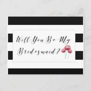 Cartão Postal De Convite Será Que Você Será Minha Proposta Da Bridesmaid?