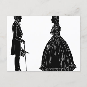 Cartão Postal De Convite silhueta de abraham lincoln mary todd lincoln