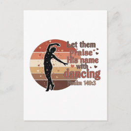 Cartão Postal De Convite Silhueta de um dançarino - design baseado em Salmo