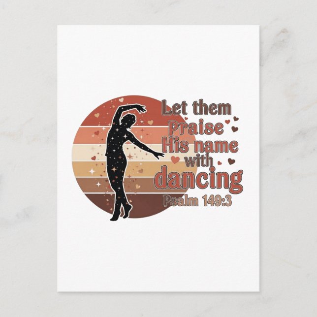 Cartão Postal De Convite Silhueta de um dançarino - design baseado em Salmo (Frente)