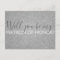 Silver Glitter & Sparkle Matron de Honra
