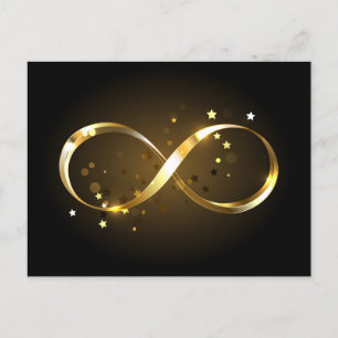 Cartão Postal De Convite Símbolo Infinity do ouro