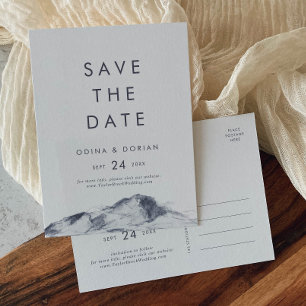 Cartão Postal De Convite Simple Mountain Save the Date Postcard