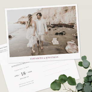 Cartão Postal De Convite Simples casamento personalizado moderno Salve a da